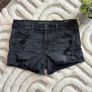 American Eagle Super Stretch Distressed Midi Shorts Womens Plus Size 14